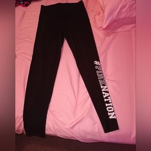 Victoria's Secret Pink, Pink nation leggings size small, black